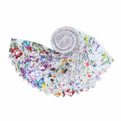 CraftsFabrics 2,5'' x 44'' 20 bandes de Jelly Rolls prédécoupées de la série Floral 100 % coton Idéal pour le quilting, le scrapbooking, la couture et le patchwork
