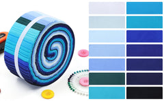 CraftsFabrics Vibrant Medley 100% Cotton 40Pcs/Roll Pre-Cut Jelly Rolls Strips 2.5"x 44" Wide Ideal for Quilting, Scrapbooking, Sewing, Patchwork