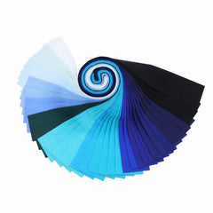 CraftsFabrics Midnight Sapphire 100% Cotton 40Pcs/Roll Pre-Cut Jelly Rolls Strips 2.5"x 44" Wide Ideal for Quilting, Scrapbooking, Sewing, Patchwork