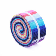 CraftsFabrics Midnight Sapphire 100% Cotton 40Pcs/Roll Pre-Cut Jelly Rolls Strips 2.5"x 44" Wide Ideal for Quilting, Scrapbooking, Sewing, Patchwork