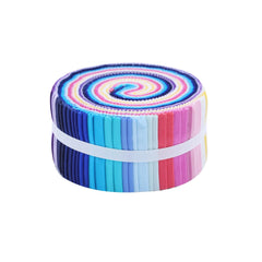 CraftsFabrics Midnight Sapphire 100% Cotton 40Pcs/Roll Pre-Cut Jelly Rolls Strips 2.5"x 44" Wide Ideal for Quilting, Scrapbooking, Sewing, Patchwork