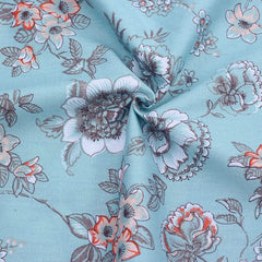 CraftsFabrics 7pcs Blue Floral Cotton Fat Quarters Bundle