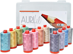 Aurifil Thread Set Pastel Collection 50wt Cotton 12 Large (1422 Yard) Spools by Aurifil