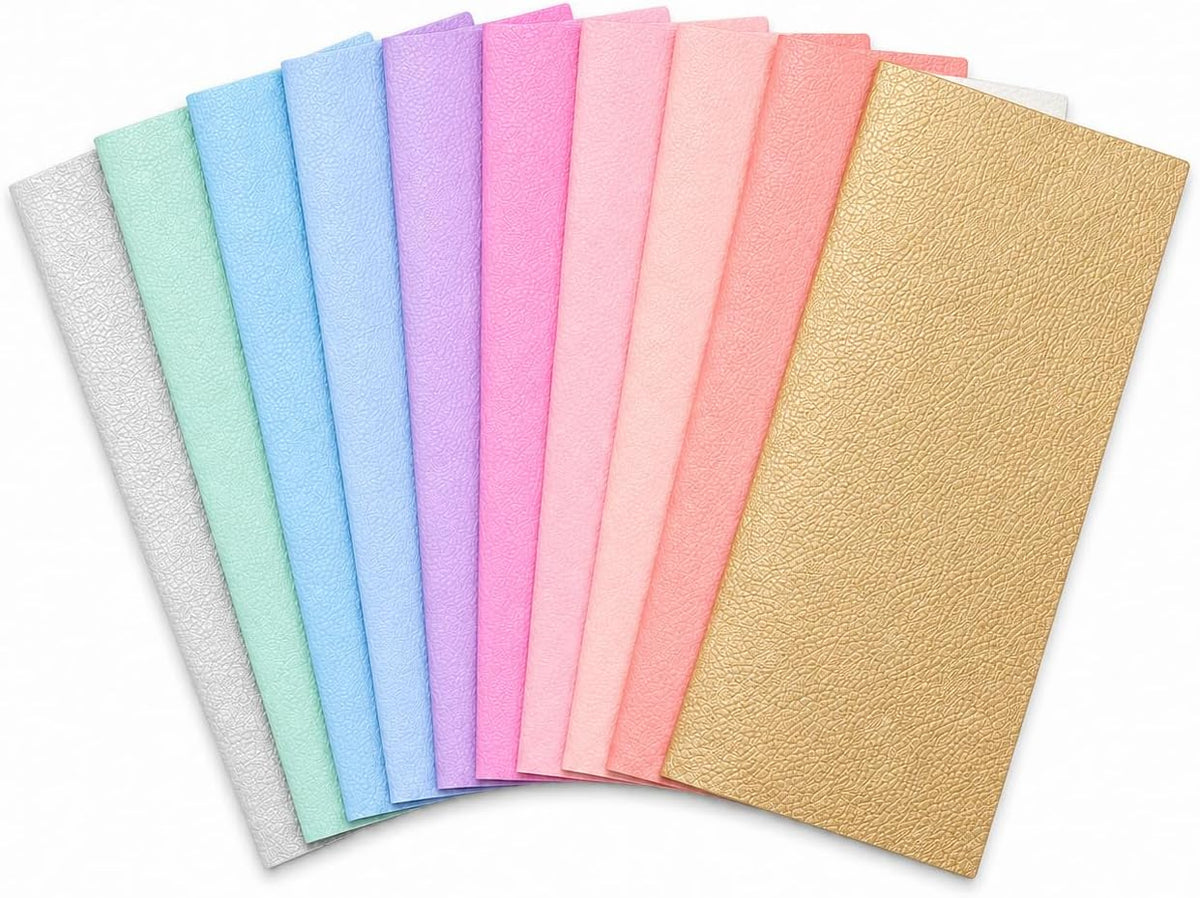 CraftsFabrics Solid Classic Litchi Grain Pebble Lychee Faux Leather Sheet