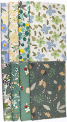 CraftsFabrics Fat Quarters-Bündel mit blauem Blumenmuster, 100 % Baumwoll-Twill, bedruckt, vorgeschnittene Bastelstoffquadrate zum Quilten, für Kunst, Handwerk und DIY-Projekte, 8 Stück/Los