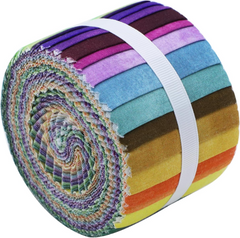 CraftsFabrics 2.5'' x 44'' Plain Solid Colors 20Pcs Jelly Roll 100% Cotton Pre-Cut Fabric for Quilting, Sewing, Arts & Crafts, Patchwork