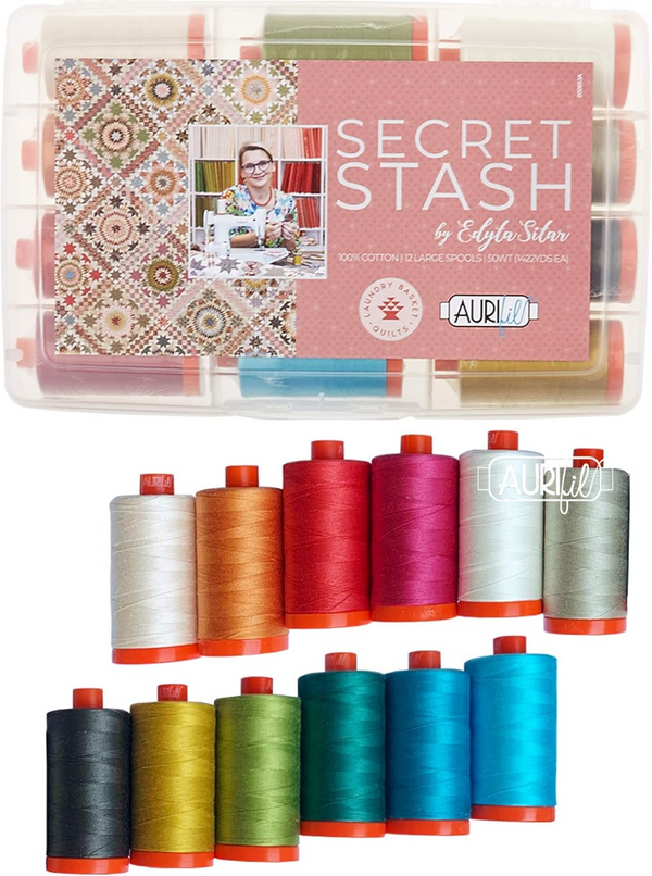 Aurifil Designer Thread Collection-Secret Stash by Edyta Sitar 12 Large Spools Cotton 50wt Spools