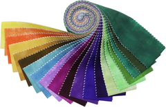 CraftsFabrics 2.5'' x 44'' Plain Solid Colors 20Pcs Jelly Roll 100% Cotton Pre-Cut Fabric for Quilting, Sewing, Arts & Crafts, Patchwork