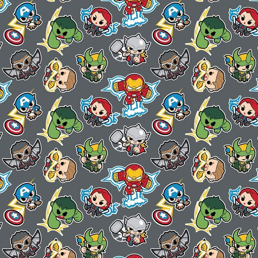 The Craft Cotton Co. 100% Cotton Marvel Fabric Mini Action Heroes Licensed Digital Printed Fabric Ideal for Crafts, Sewing, Patchwork, Quilting