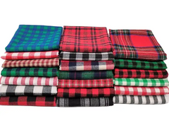 CraftsFabrics 20pcs/lot 20cm x 20cm Christmas Fabric Squares Plaid Craft Fabric Bundle Gingham Precut Sewing Patchwork for Christmas Holiday