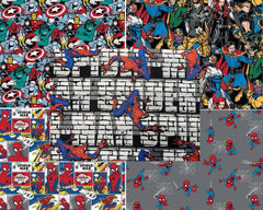 CraftsFabrics Marvel Spiderman Cotton Fat Quarter Bundle Pack of 5