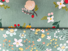 CraftsFabrics Fat Quarters-Bündel mit blauem Blumenmuster, 100 % Baumwoll-Twill, bedruckt, vorgeschnittene Bastelstoffquadrate zum Quilten, für Kunst, Handwerk und DIY-Projekte, 8 Stück/Los
