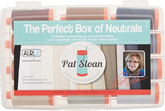 Aurifil Designer Thread Collection-The Perfect Box Of Neutrals By Pat Sloan 12 Spools of 100% Cotton Mako 50wt Thread, 1422 Yards