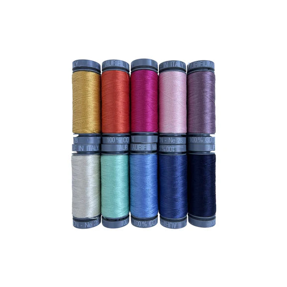 Aurifil Foundations 28wt Cotton Thread – Mini Collection | 10 Small Spools | AC28FC10
