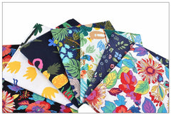 CraftsFabrics 7pcs/lot Aloha Hawaiin Parrots Animals Tropical Floral Fat Quarters Bundle