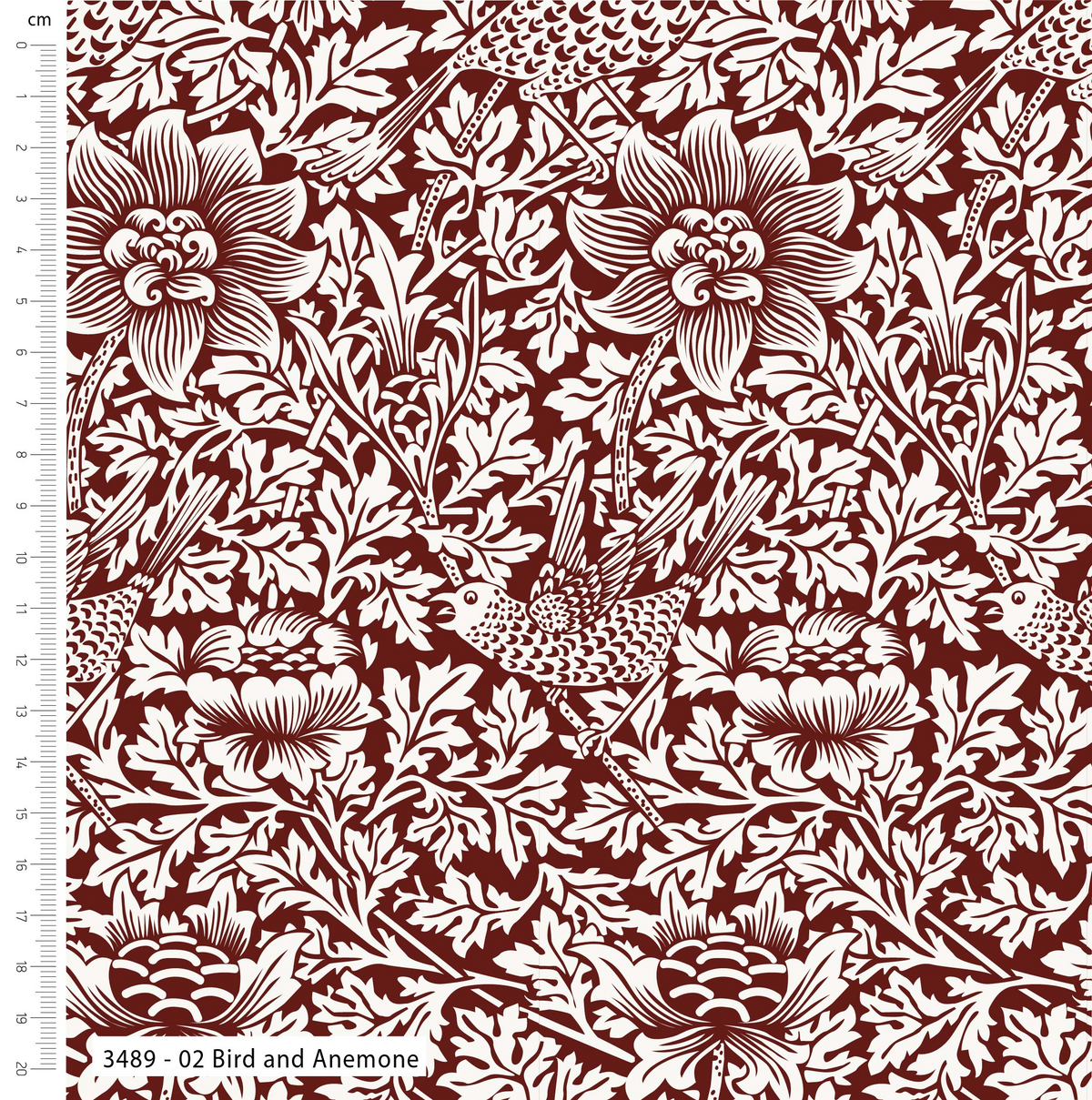 William Morris Designs Bird and Anemone 100% Viscose 150cm Wide Viscose Fabric For Crafting, Sewing, Dressmaking, Home Décor