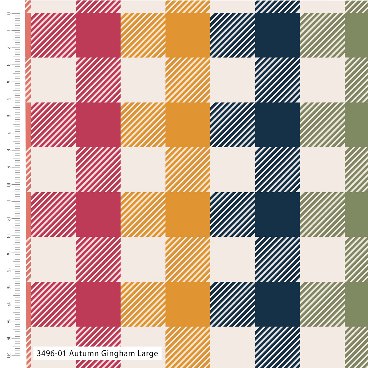 The Crafty Pie Autumn Gingham 100% Viscose 152cm Wide Checkered Fabric For Crafting, Sewing, Dressmaking, Home Décor