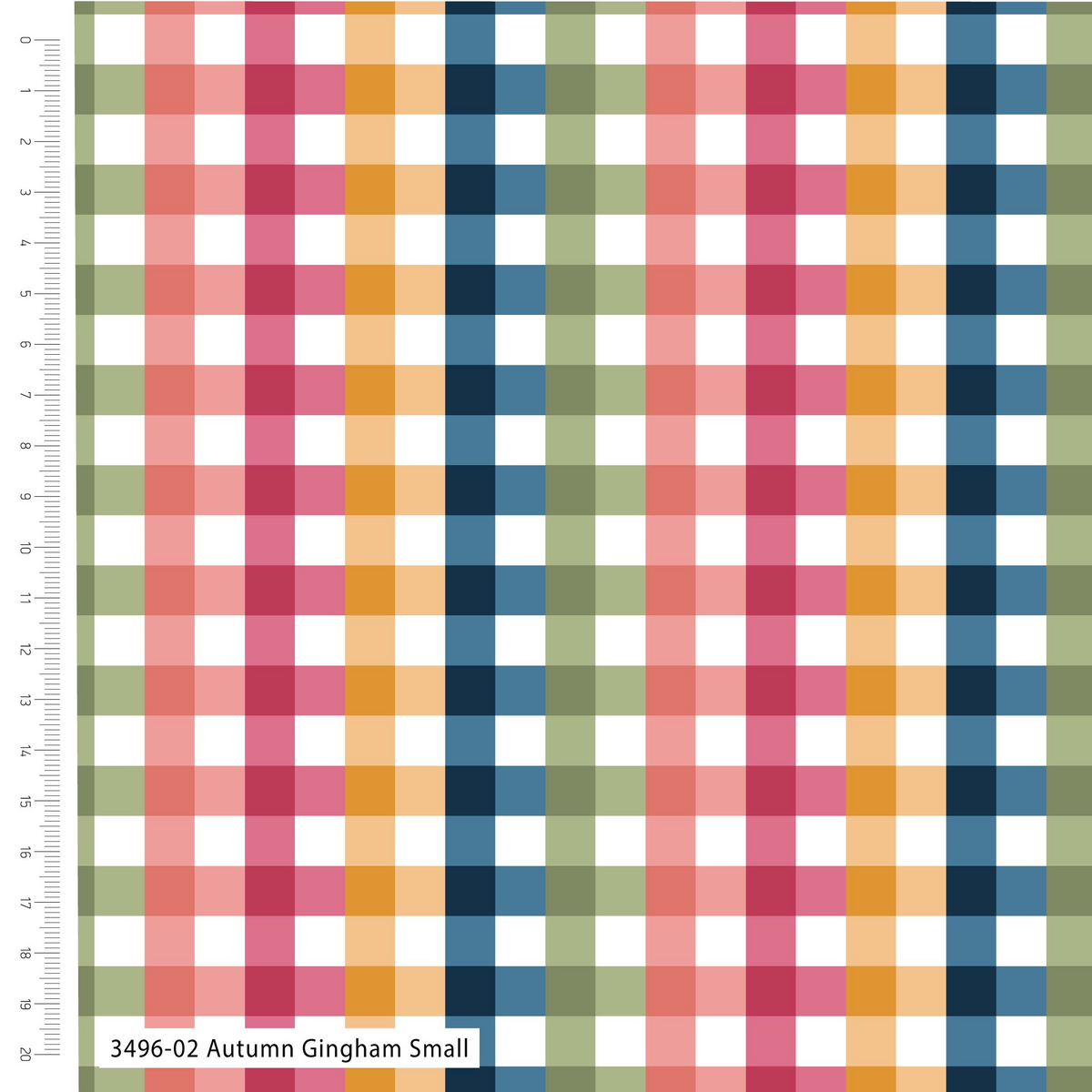 The Craft Cotton Co. Loose Fabric The Crafty Pie Autumn Gingham 100% Viscose 152cm Wide Checkered Fabric For Crafting, Sewing, Dressmaking, Home Décor