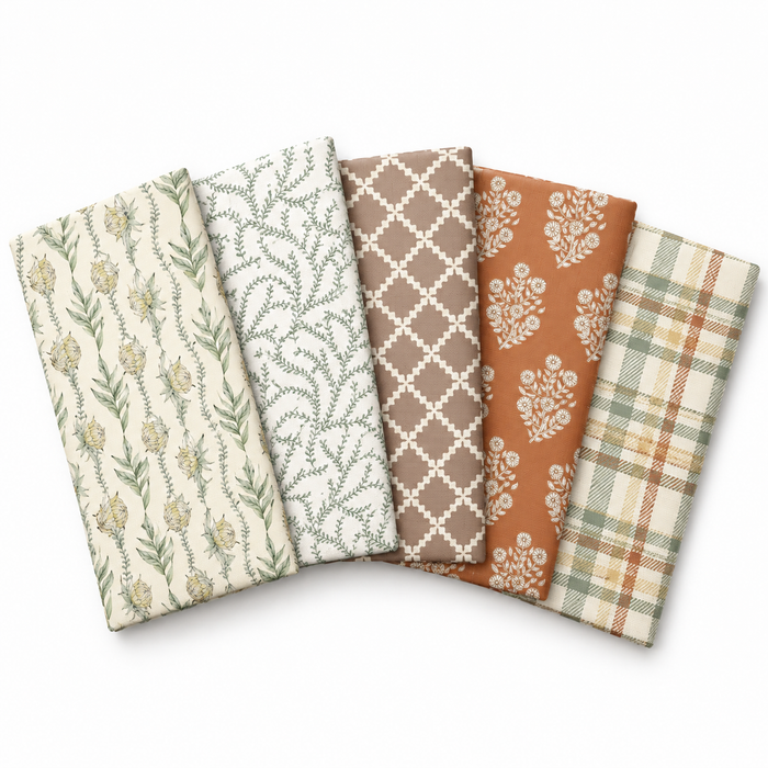 Falling Forest Trellis 100% Cotton 5Pcs Fat Quarter Bundle