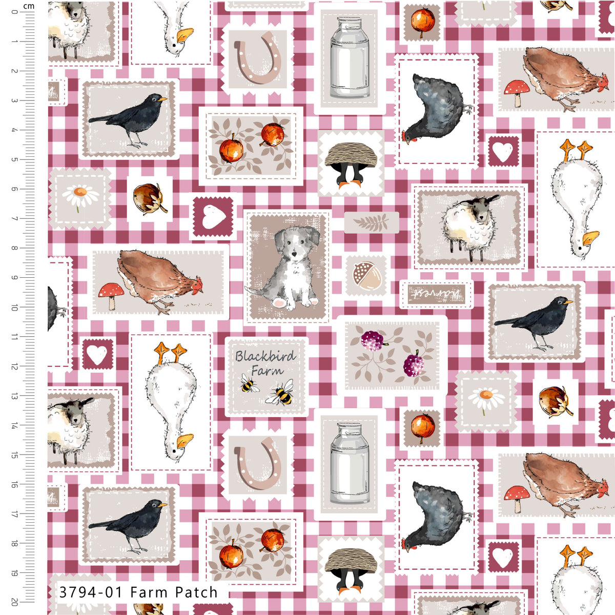 Blackbird Farm by Susan Wheeler Design 100% Cotton Fabric