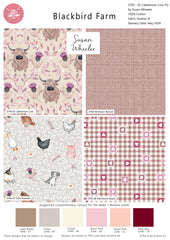 Blackbird Farm by Susan Wheeler 100% Cotton 4Pcs Fat Quarters Fabric Bundle