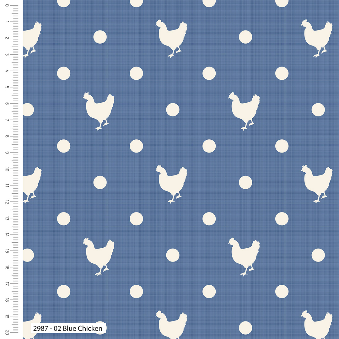 Make + Believe Loose Fabric Make + Believe Blue Skies & Nutmeg Blue by Stuart Hillard 100% Organic Cotton 110cm Wide Craft Fabric for Quilting, Patchwork, Sewing