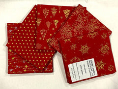 John Louden- Christmas Fat Quarters Bundle of 5 Fabrics (45cm x 55cm). 100% Cotton. Ideal for Crafts, Patchwork, and Dressmaking