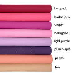 CraftsFabrics Faux Leather Sheets Pack – Litchi Grain PU Fabric