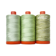 Aurifil Thread 3 Large Spools Cotton 50WT Perfect for Crafting, Quilting, and Embroidery (Walking Palm)