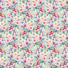 Crafty By Chatham Small Roses Silver and Beige 100% Cotton 140cm Wide Crafty Cottons Fabric For Crafting, Sewing, Dressmaking, Home Décor