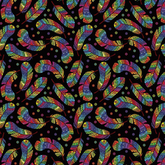 Crafty By Chatham Glyn Mosaic Feather 100% Cotton 140cm Wide Digitally Printed Cotton Fabric for Sewing, Crafting, Dressmaking, Patchwork