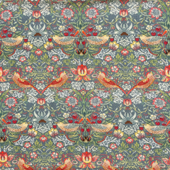 Crafty by Chatham Glyn 100% Cotton 140cm Wide Strawberry Thief Crafty Cottons Digitally Printed Fabric - Rose & Grey