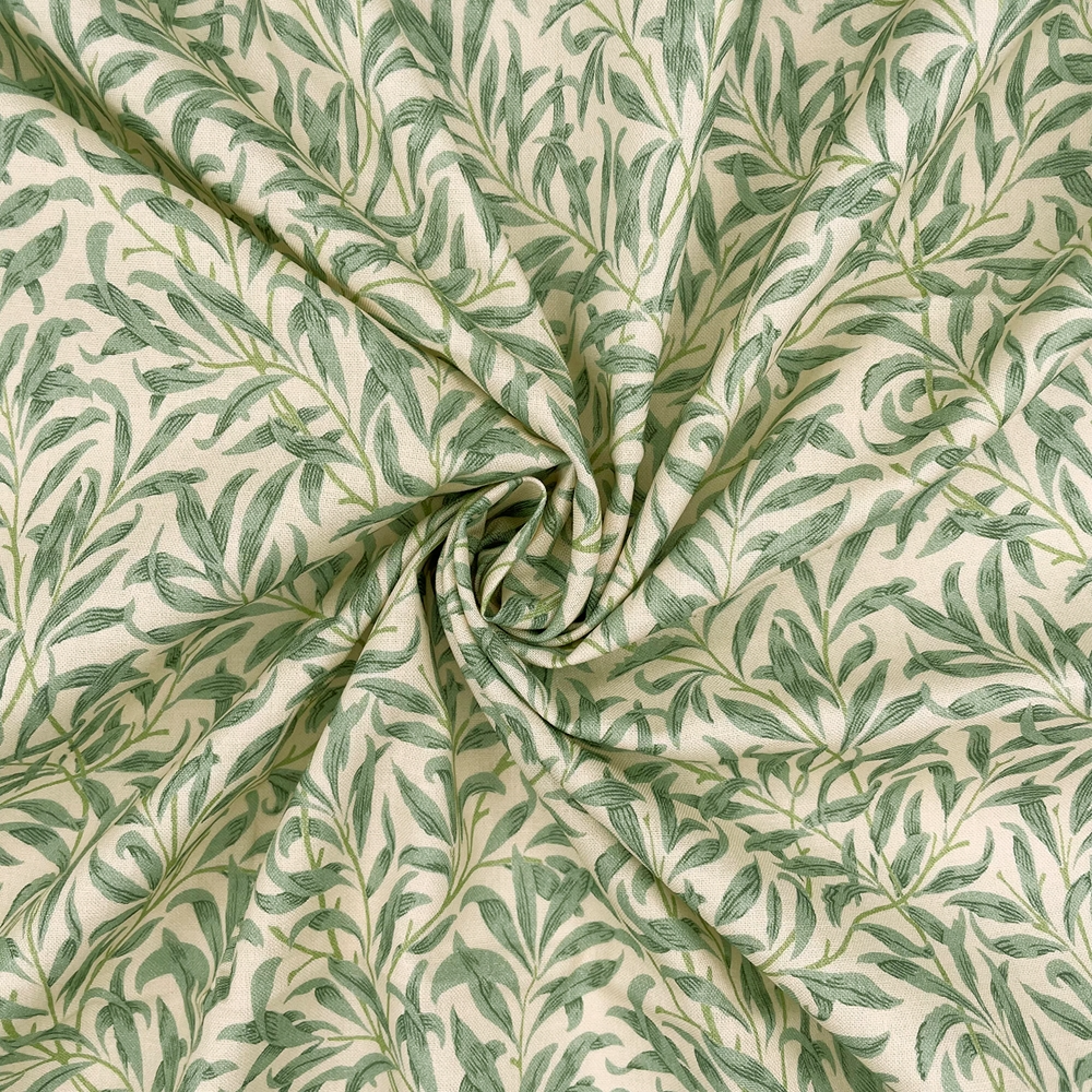 William Morris 100% Cotton 140cm Wide Willow Bough Duckegg Crafty Cottons Digitally Printed Fabric For Crafting, Quilting, Dressmaking