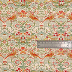 Crafty by Chatham Glyn 100% Cotton 140cm Wide Strawberry Thief Crafty Cottons Digitally Printed Fabric - Rose & Grey