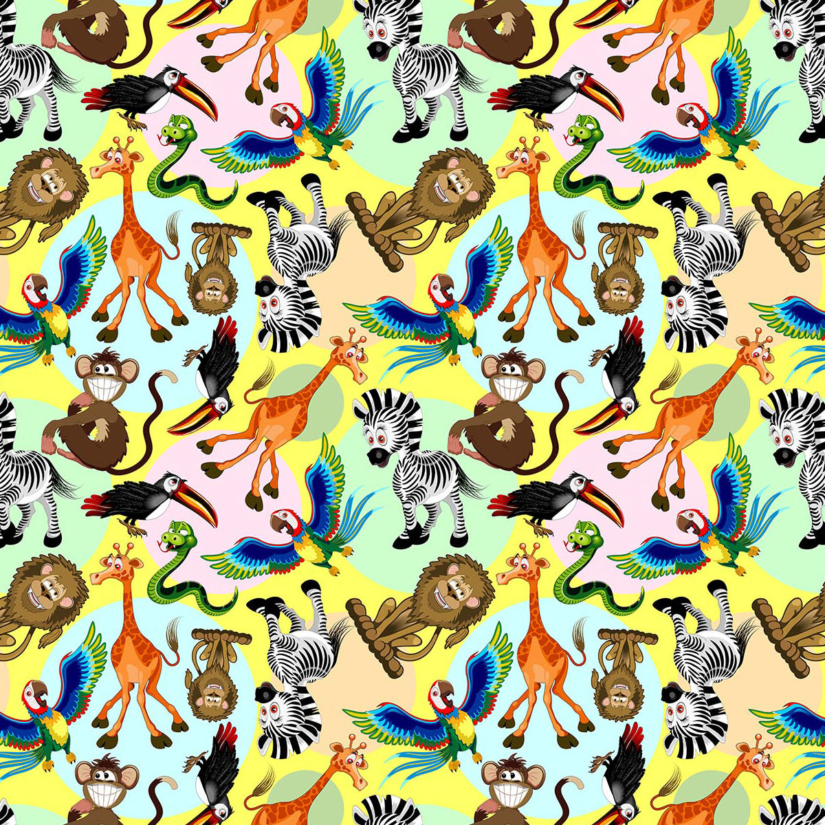 Jolly Jungle Fabric 100% Cotton Children's Fabric (CC432)