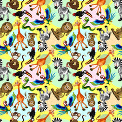 Jolly Jungle Fabric 100% Cotton Children's Fabric (CC432)