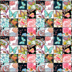 Crafty By Chatham Glyn 100% Cotton Butterfly Patchwork 140cm Wide Crafty Cottons Digitally Printed Fabric for Crafting, Bunting, Patchwork