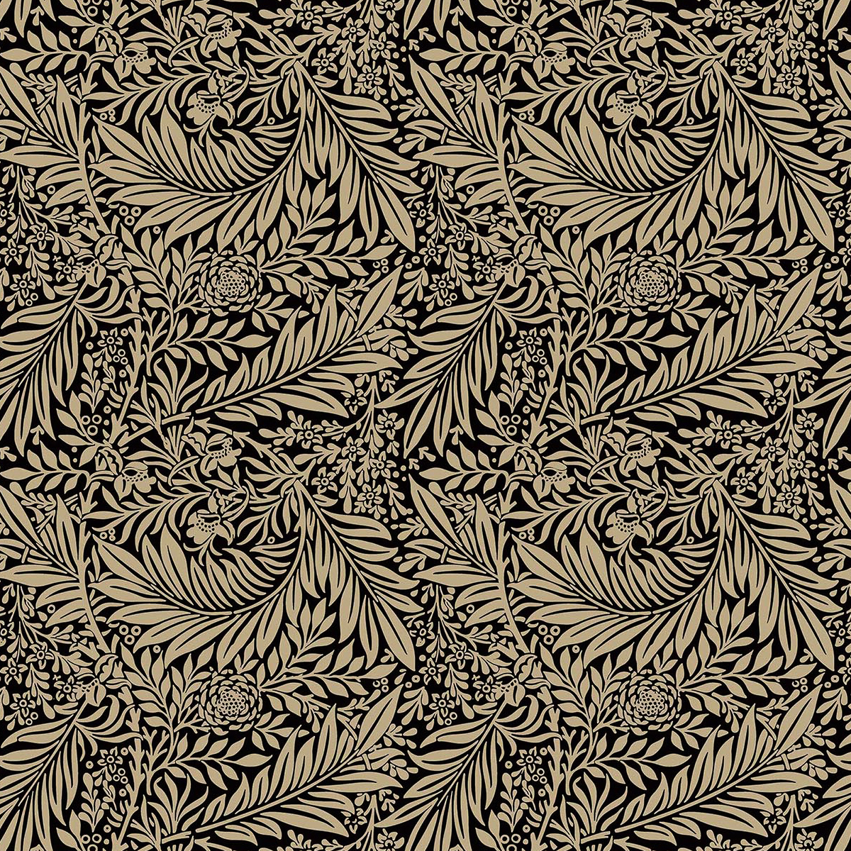 William Morris Design 100% Cotton 140cm Wide Larkspur Ebony Crafty Cottons Digitally Printed Fabric Ideal for Crafting, Quilting, Sewing, Dressmaking