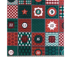 Little Johnny Christmas Calendar 100% Cotton 140cm Wide Digitally Printed Cotton Fabric For Crafting, Sewing, Home Décor and Kid's Craft