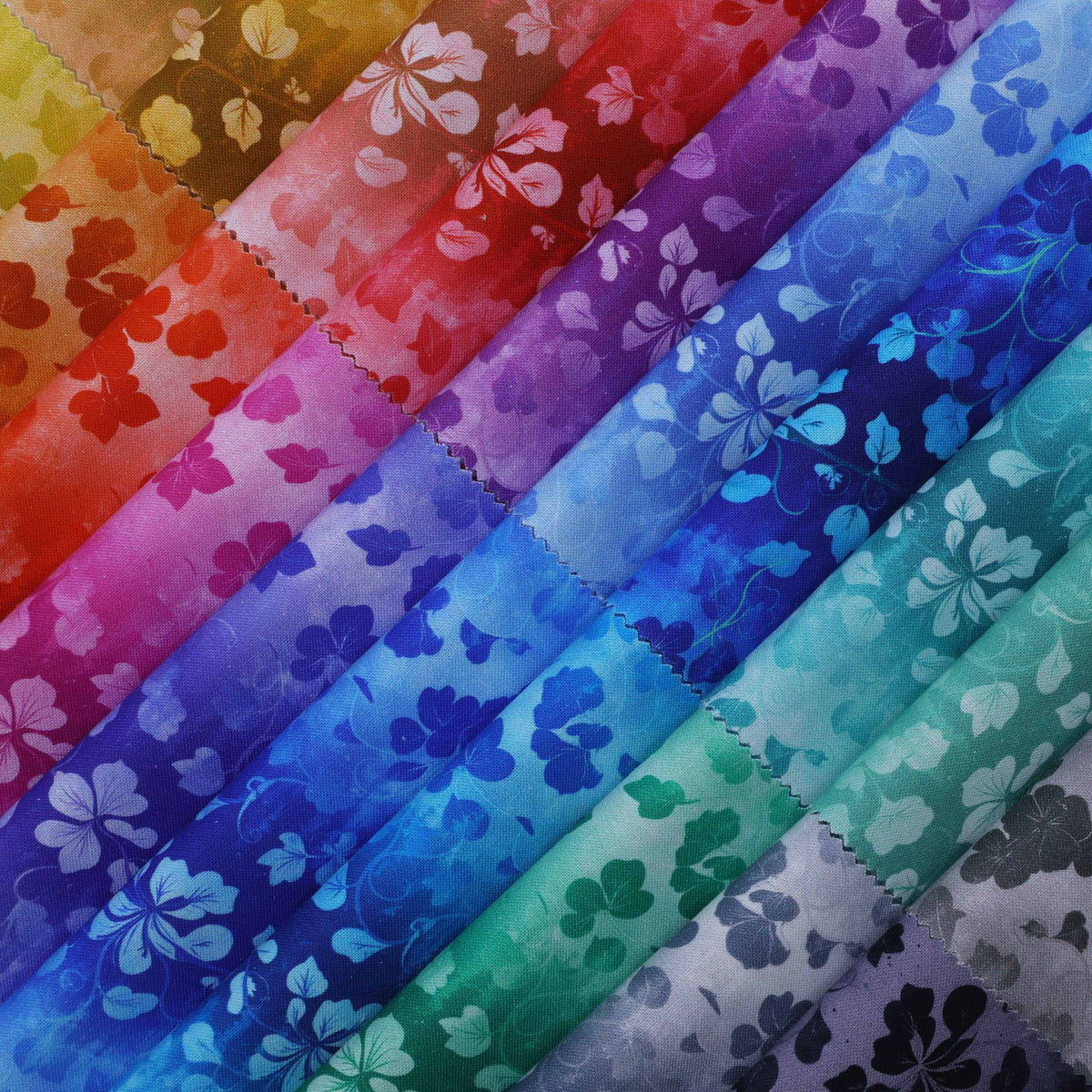 CraftsFabrics Charm Pack CraftsFabrics Rainbow Blossoms 40Pcs 100% Cotton Charm Pack