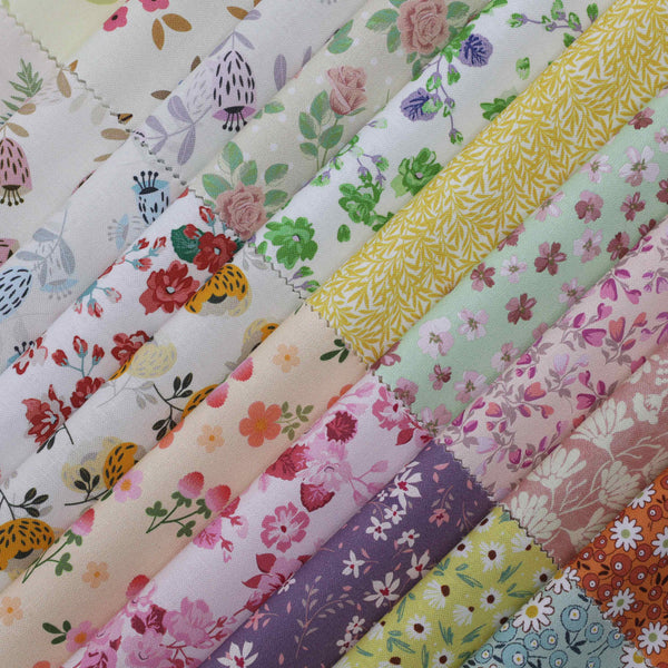 CraftsFabrics Meadow Whispers 40Pcs 100% Cotton Charm Pack