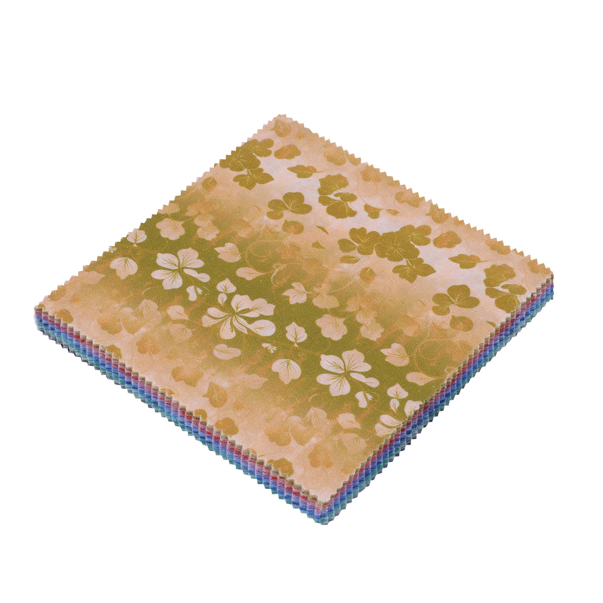 CraftsFabrics 2,5'' x 44'' Floral &amp; Checkered 42Pcs Charm Pack Tissu prédécoupé 100% coton pour quilting, scrapbooking, couture, patchwork
