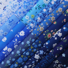 CraftsFabrics Blue Meadow 40Pcs 100% Cotton Charm Pack