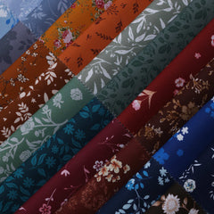 CraftsFabrics 2,5'' x 44'' Floral &amp; Checkered 42Pcs Charm Pack Tissu prédécoupé 100% coton pour quilting, scrapbooking, couture, patchwork