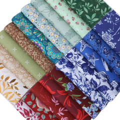 CraftsFabrics 2,5 x 44 Zoll, Blumen- und Karomuster, 42-teiliges Charm-Pack, 100 % Baumwolle, vorgeschnittener Stoff zum Quilten, Scrapbooking, Nähen, Patchwork