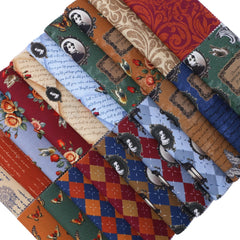 CraftsFabrics Vintage Ornamental Prints - The Old Dream of Prosperity Charm Pack 5” (40pcs) – 100% Cotton Precut Fabric Squares