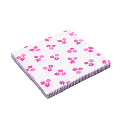 CraftsFabrics Bold Floral Prints Alternate Lines Charm Pack 5” (40pcs) – 100% Cotton Precut Fabric Squares