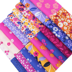 CraftsFabrics Bold Floral Prints Alternate Lines Charm Pack 5” (40pcs) – 100% Cotton Precut Fabric Squares