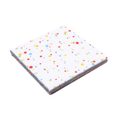 CraftsFabrics Polka Dots & Playful Prints Little Kingdom Charm Pack 5” (40pcs) – 100% Cotton Precut Fabric Squares