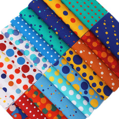 CraftsFabrics Polka Dots & Playful Prints Little Kingdom Charm Pack 5” (40pcs) – 100% Cotton Precut Fabric Squares